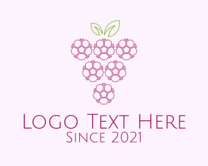 Wine - Outline Grape Fruit logo design