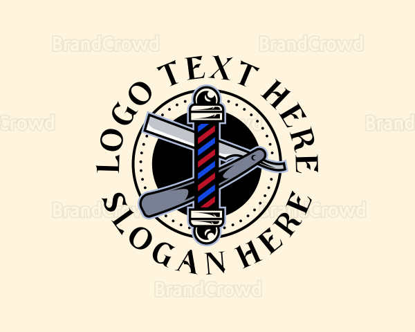 Barber Pole Haircut Logo