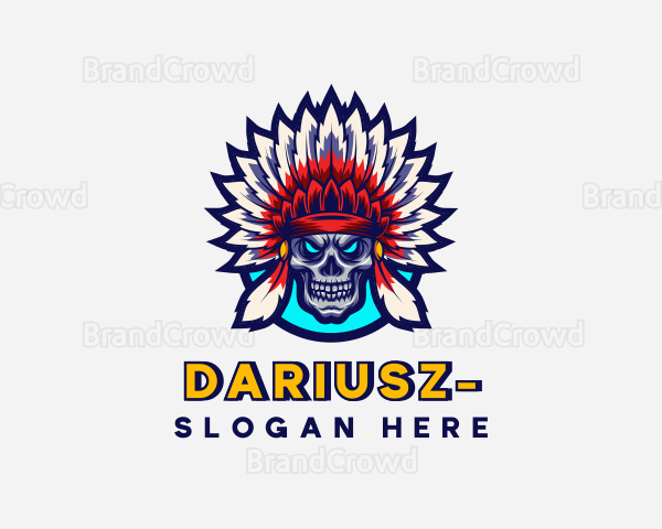 Native American Skull Gaming Logo