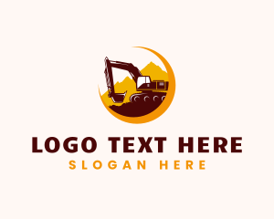 Digger - Construction Excavator Backhoe logo design