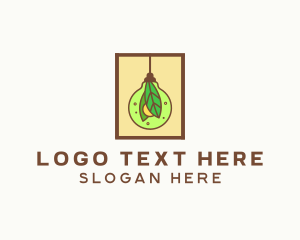 Light - Nature Leaf Light Bulb logo design