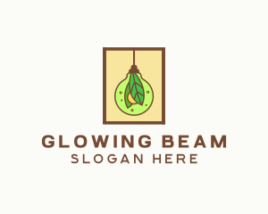 Fluorescent - Nature Leaf Light Bulb logo design