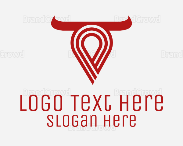 Bull Restaurant Location Logo