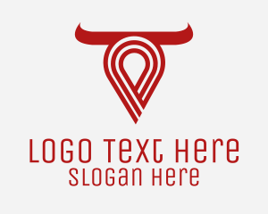 Meat - Bull Restaurant Location logo design