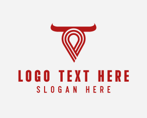 Bull Restaurant Location  logo design