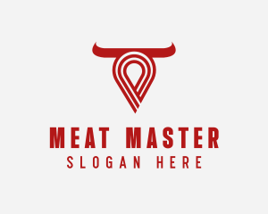 Bull Restaurant Location  logo design