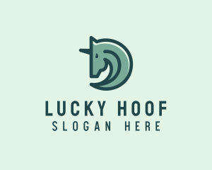 Horseshoe - Unicorn Stud Letter D logo design
