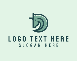 Stable - Unicorn Stud Letter D logo design