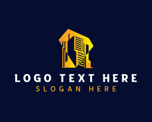 Construction - Real Estate Tower Building logo design