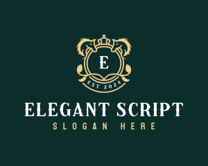 Equestrian Horse Crest logo design