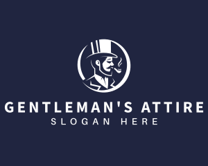 Smoking Hipster Gentleman logo design