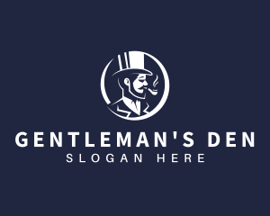 Smoking Hipster Gentleman logo design