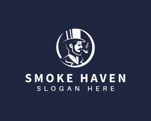 Smoking Hipster Gentleman logo design