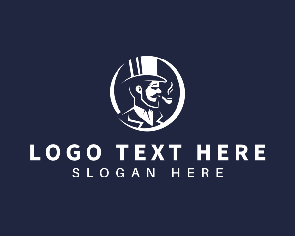 Sunglasses - Smoking Hipster Gentleman logo design