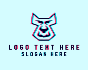 Anaglyph - Gaming Dog Beast logo design