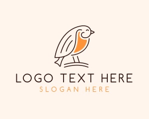 Funny - Perched Bird Wildlife logo design