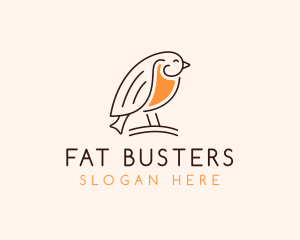 Fat - Perched Bird Wildlife logo design