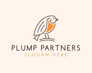 Chubby - Perched Bird Wildlife logo design