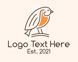 Fat - Minimalist Perched Bird logo design