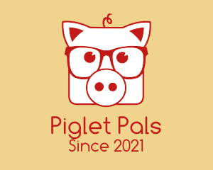 Piglet - Hipster Pig Steakhouse logo design
