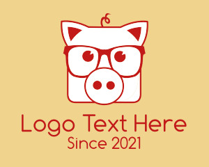 Glasses - Hipster Pig Steakhouse logo design