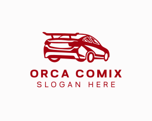 Drag Racing - Red Sports Car logo design