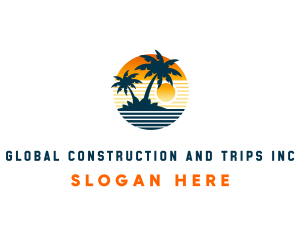 Ocean Sunset Trip logo design