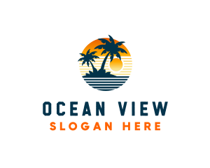 Ocean Sunset Trip logo design