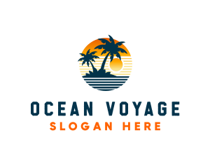 Ocean Sunset Trip logo design