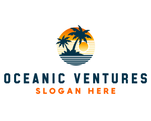 Ocean Sunset Trip logo design