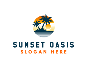 Ocean Sunset Trip logo design