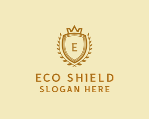 Wreath Crown Shield logo design