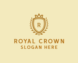 Wreath Crown Shield logo design