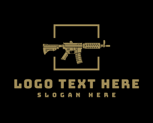 Bullets - Gold Gun Firearm logo design