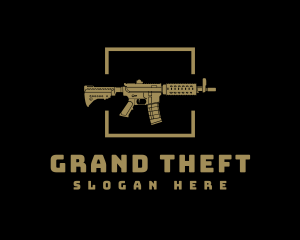 Gunstock - Gold Gun Firearm logo design
