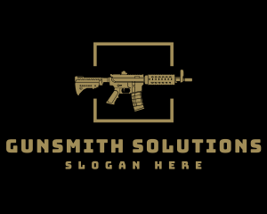 Gold Gun Firearm logo design