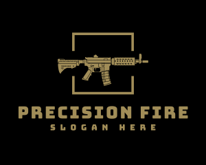 Artillery - Gold Gun Firearm logo design