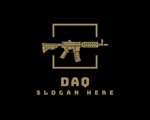 Shooting Gallery - Gold Gun Firearm logo design