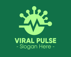 Virus - Green Virus Flatline logo design