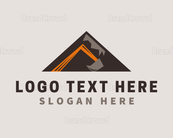 Mountain Excavator Machine Logo