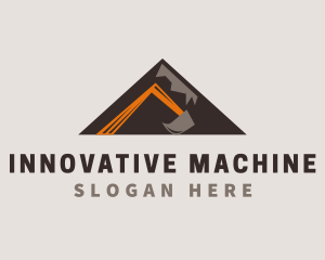 Machine - Mountain Excavator Machine logo design