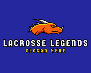 Lacrosse - Gaming Dragon Creature logo design