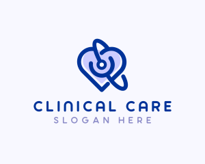 Heart Medical Stethoscope logo design