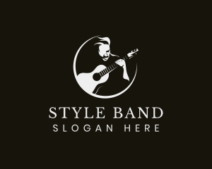 Band Guitarist Music logo design