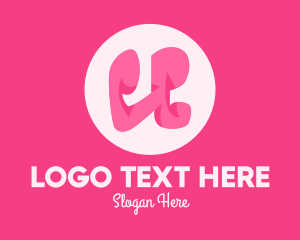 Funky - Pink Funky Letter U logo design