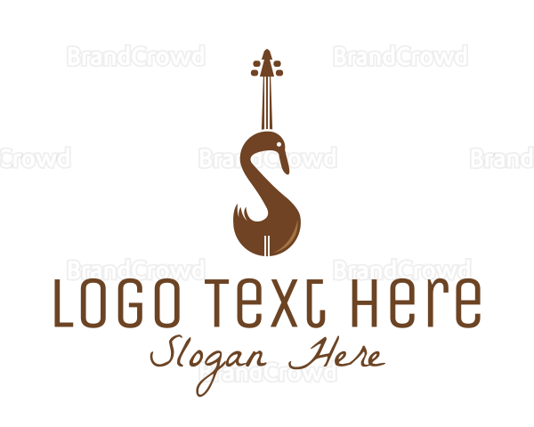 Brown Swan Violin Logo