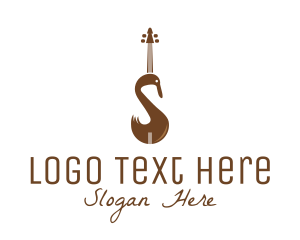 Cello - Brown Swan Violin logo design