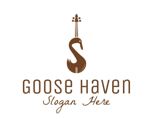 Brown Swan Violin logo design