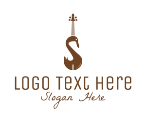 String - Brown Swan Violin logo design