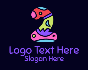 Birthday - Colorful Shapes Number 2 logo design